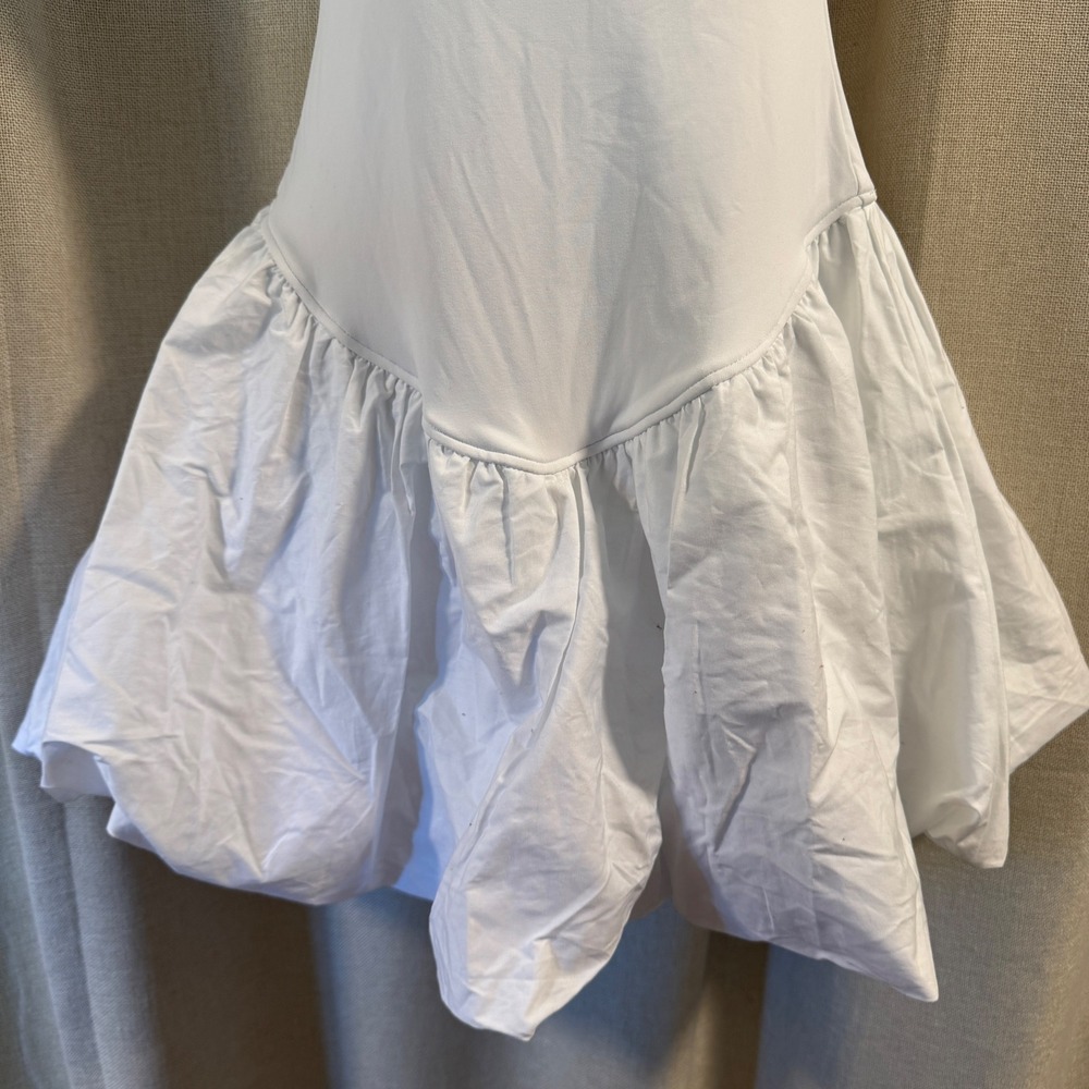 Forever 21 Sz XS White Bubble Hem Spaghetti Strap Bodycon Party Dance Dress - Picture 2 of 6